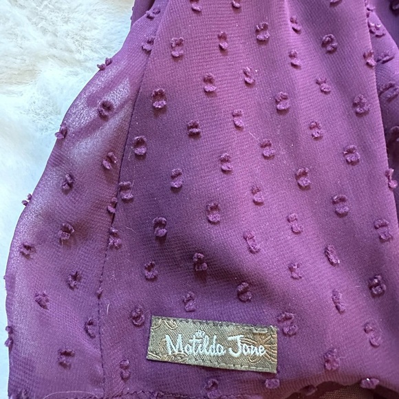 Matilda Jane purple Plum polka dot Dress Small - Picture 3 of 8